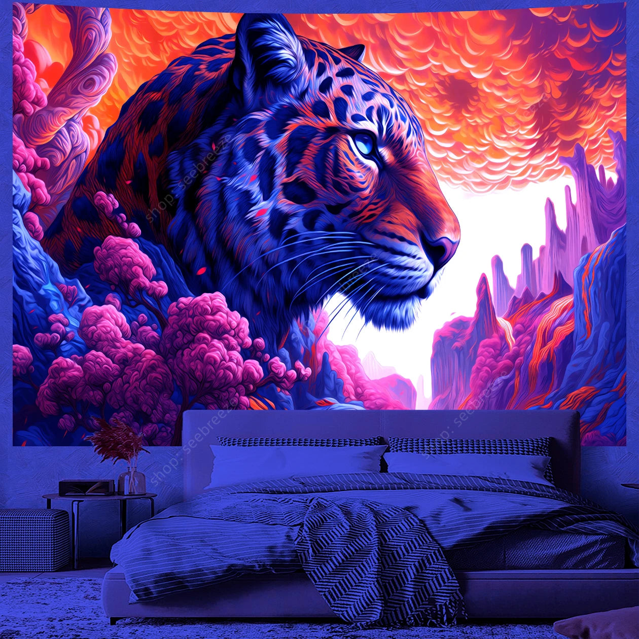 HD UV Psychedelic Animal Tapestry Collection