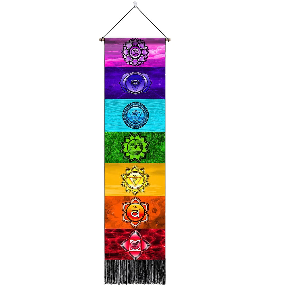 Seven Chakra Skinny Wall Tapestry Collection