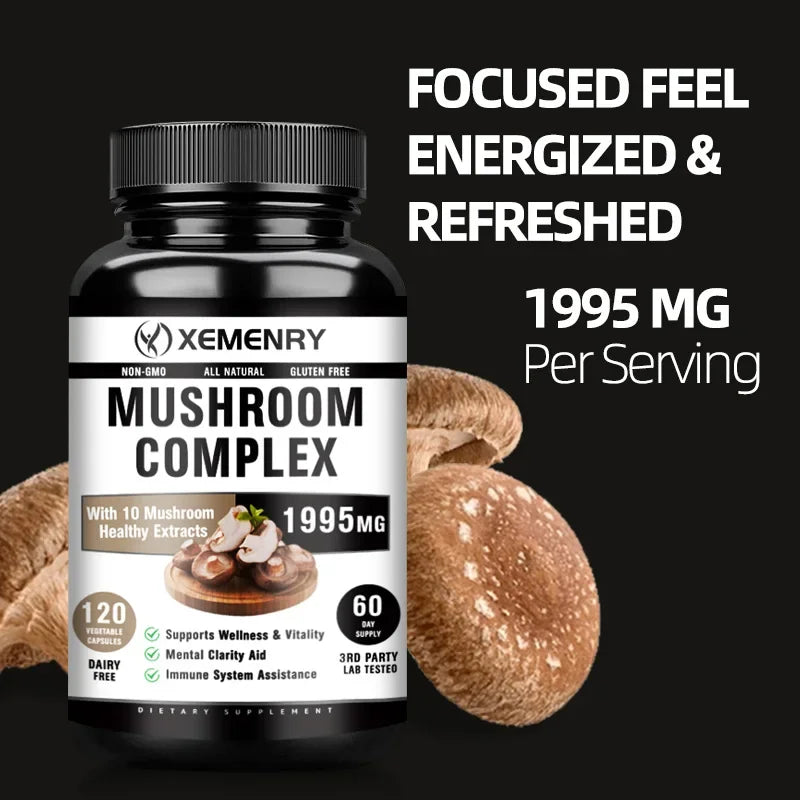 Focus and Recovery Blend - Mushroom Complex Supplements - Nootropic Brain Supplement for Memory and Focus, Relieve Stress.