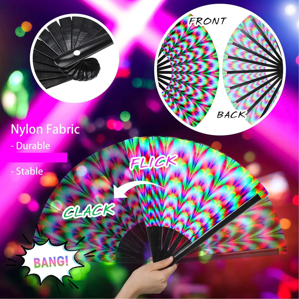 Foldable LARGE Raver Fan.