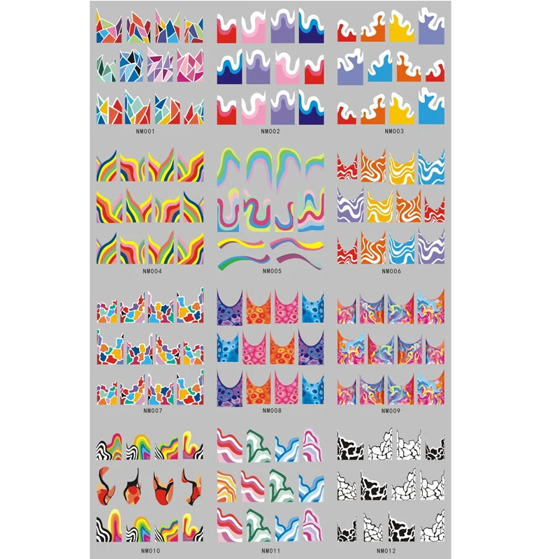 300 Piece Combo of Raver / Festival Themed Nail Decal patterns.  Everything you need in one place.