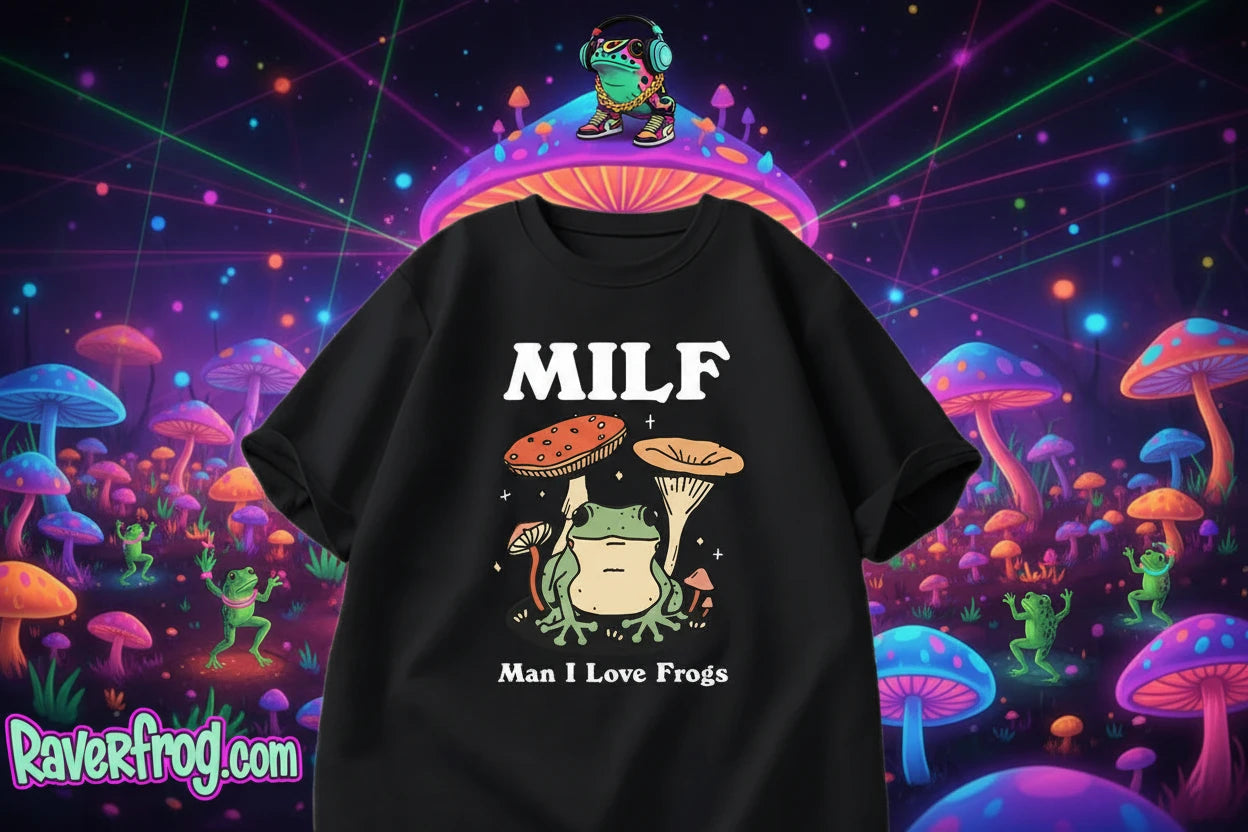 Raverfrog M.I.L.F. (Man I Love Frogs) T-Shirts.