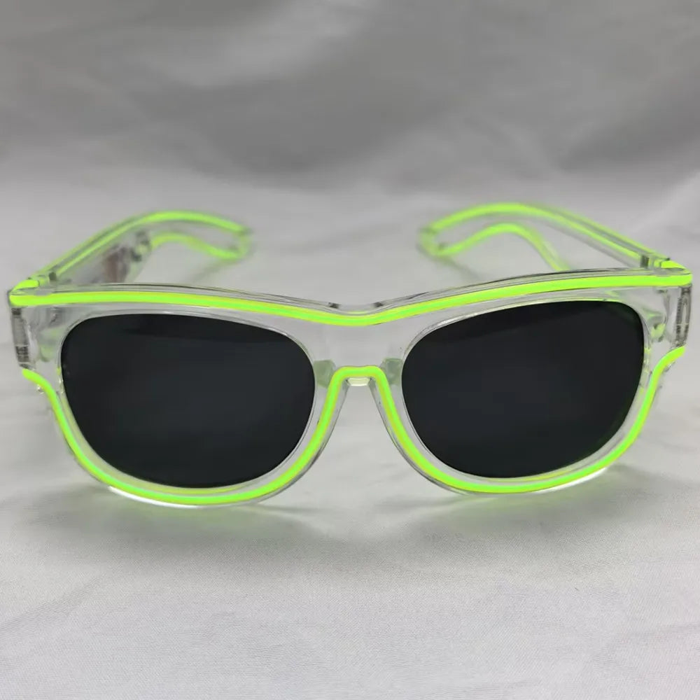 Raverfrog Wireless LED luminous rechargeable sunglasses.  No cords!