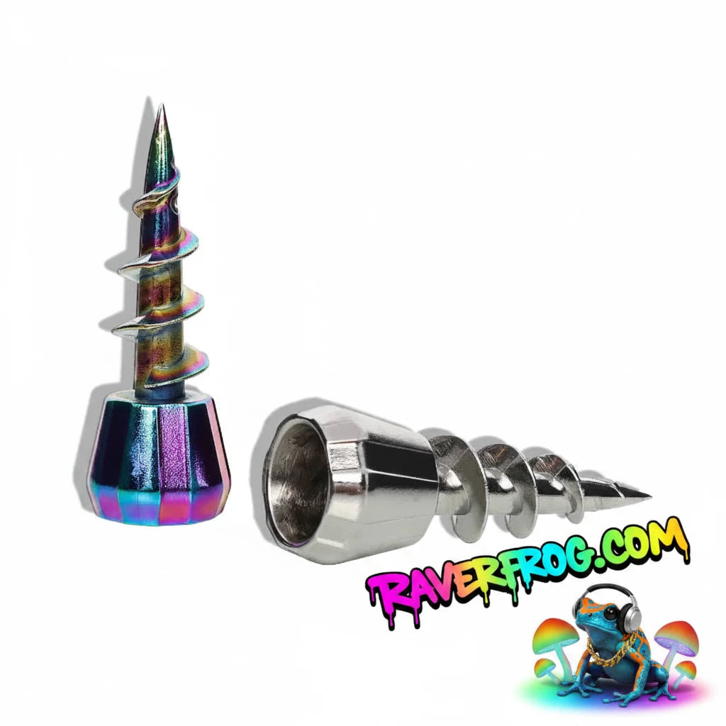 Heavy Duty Screw-In Pipe.  Create Water-Bong from Cans, Bottles, Etc.  No Pipe, No Problem.  Easily bring into festival and Create your Masterpiece.