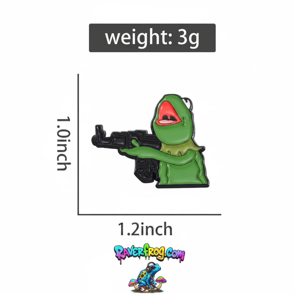R.F. Frog And A Gun “AK Kermit” Enamel Festival Pin