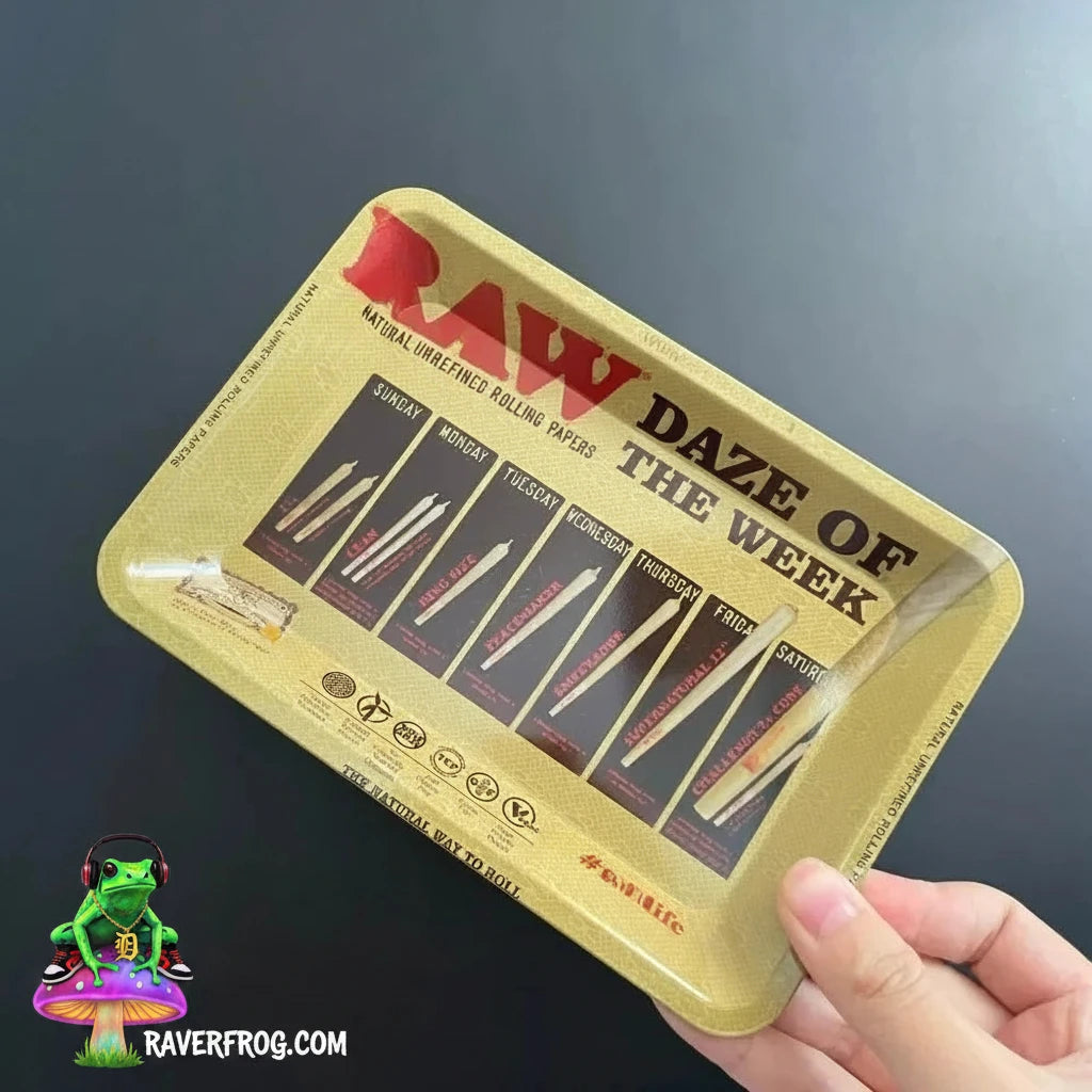 RAW Brand - Light-Weight / High-Strength Stainless Steel - Medium Sized Rolling Tray.  HD Durable Graphic Print Design.