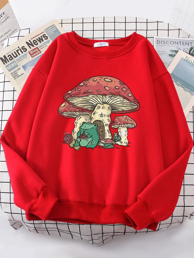 R.F.  Cute Crocheting Frog and a Magical Mushroom House. **Lady Frogs**