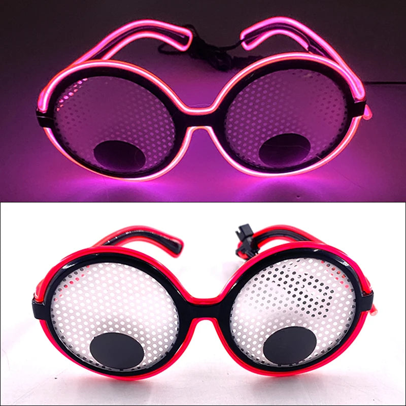 1 pcs Holiday Party Glasses Boys Girls Funny Alien Style Frame Eyeglasses Glow Sunglasses Light Up Bar Rave Night
