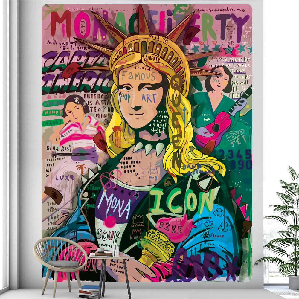 Beautiful HD Graffiti (Pop Art) Psychedelic Street Art Tapestry Collection.  Various Choices. Ultra Large - Full Wall Options Available.