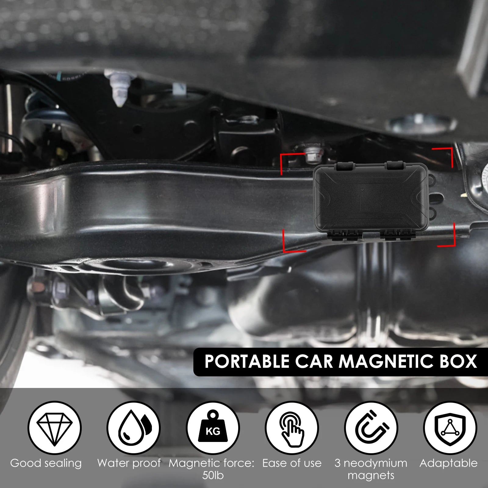 1-2Pcs Upgraded Magnetic Under Car Carrier.  Travel Safely.  Very strong magnets, waterproof.