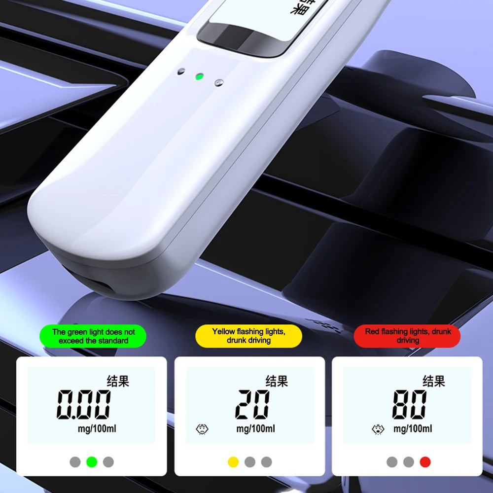 Non-Contact Alcohol Tester High Accurate Breathalyzer With LCD Display.