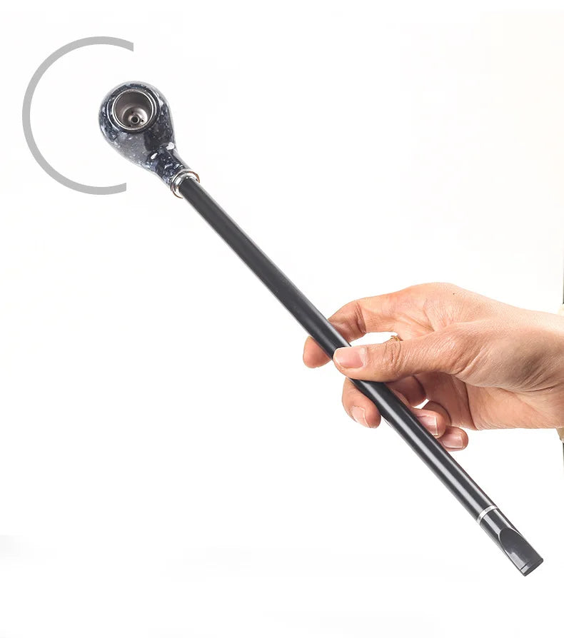 Expertly Crafted Wooden Long Elegant Pipe with Filter. 16 inches. Burn Anything! Comes with. 3 in 1 Pipe Tool!