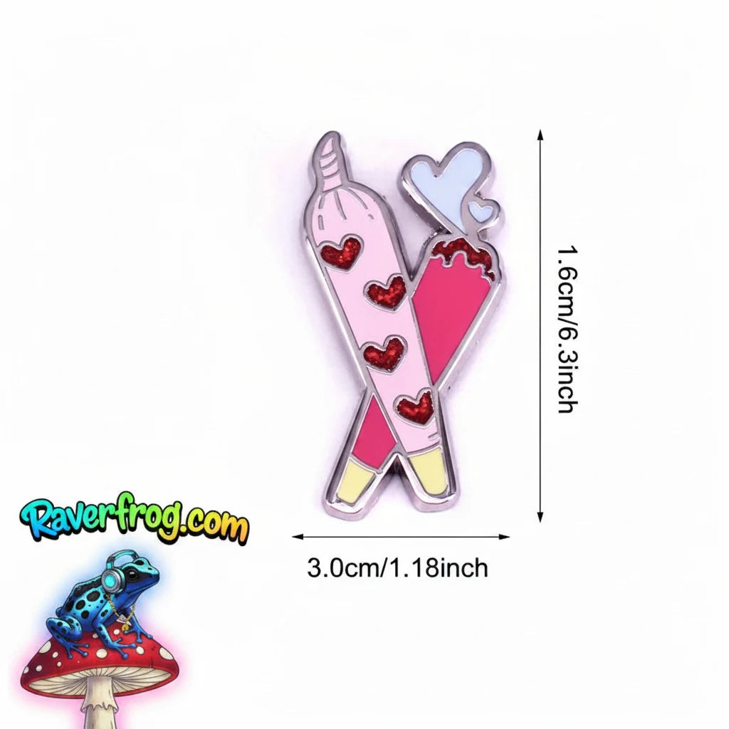 Lady Frog’s I ❤️ Pre-Roll Enamel Festival Pin.  **Bling Blunt**