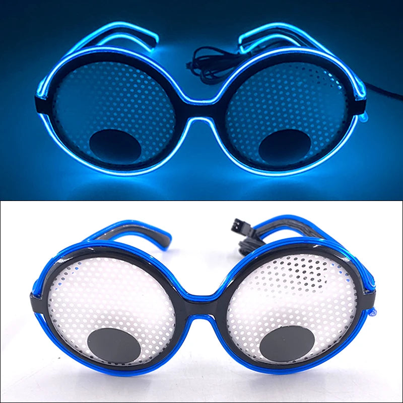 1 pcs Holiday Party Glasses Boys Girls Funny Alien Style Frame Eyeglasses Glow Sunglasses Light Up Bar Rave Night