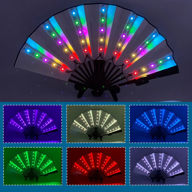 Rechargeable LED Rave Fan.  Color Modes.  Long Battery Life.