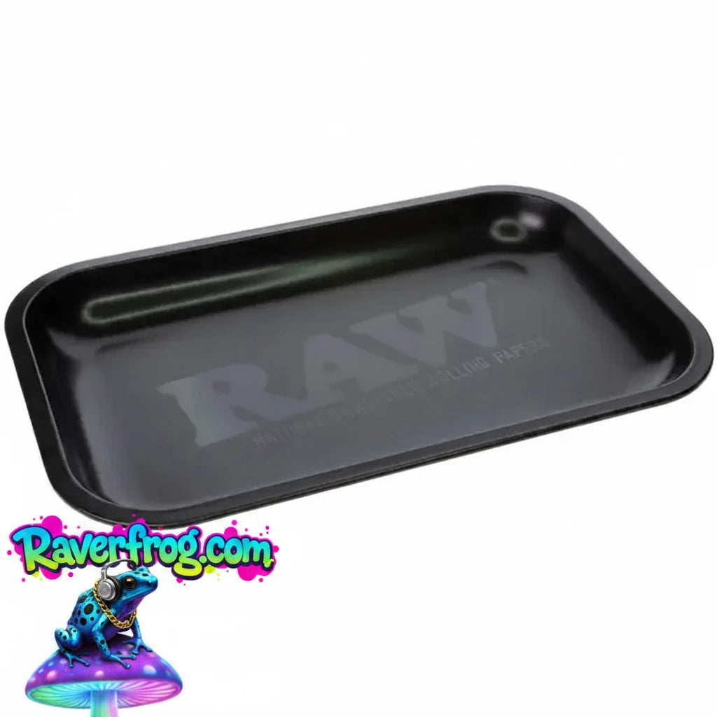 RAW Matte Black-on-Black **Murder'd-Out** Rolling Tray