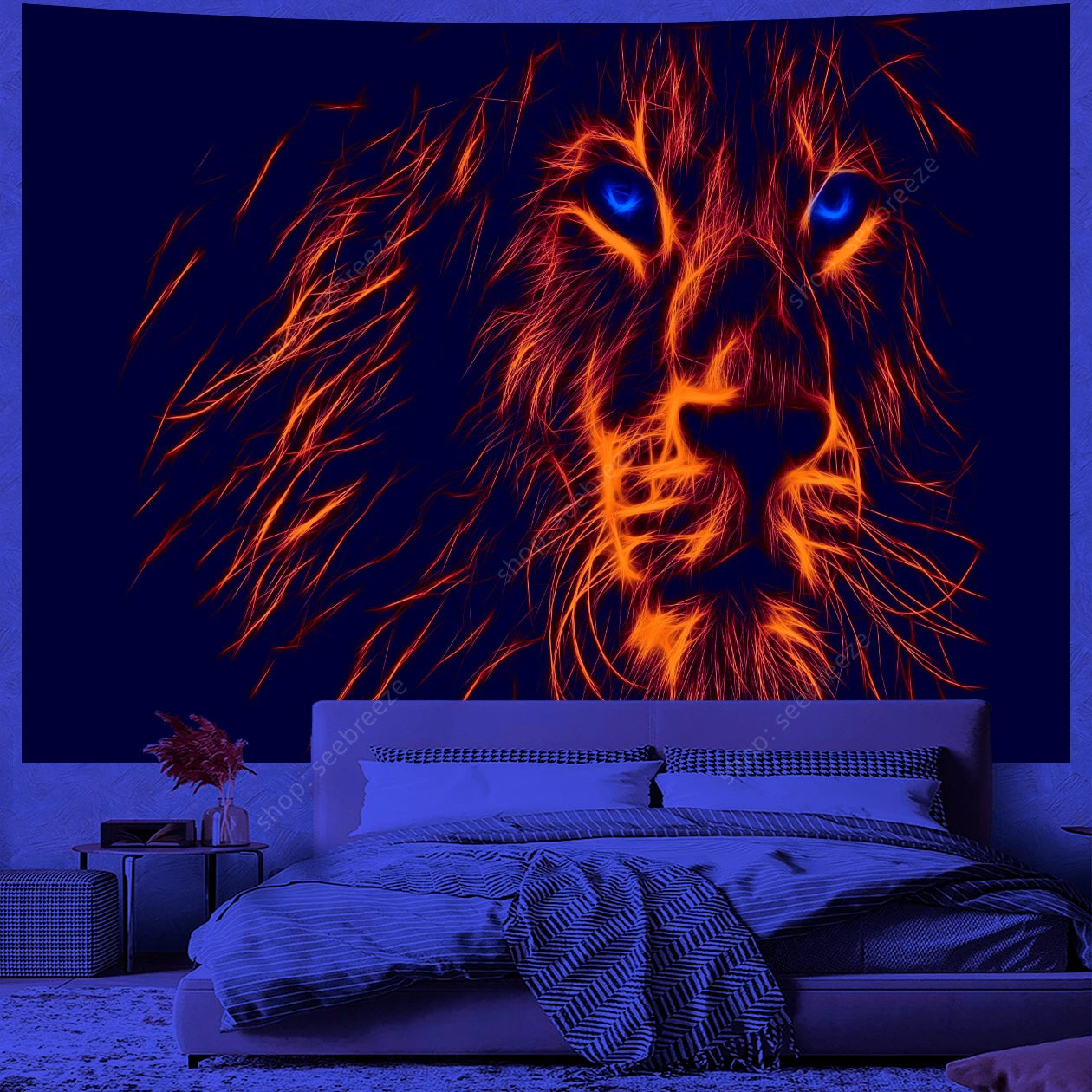 HD UV Psychedelic Animal Tapestry Collection