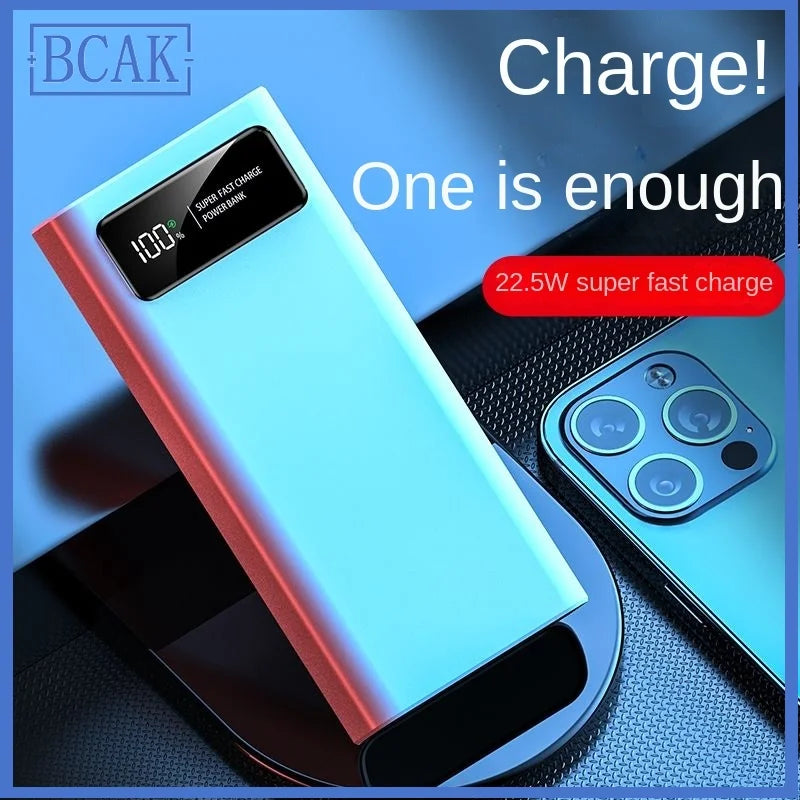 Power bank 10000 mAh or 20000 mAh large capacity two-way PD Super Fast charging.  Rapid Charge, with LED % Display.  When speed matters.