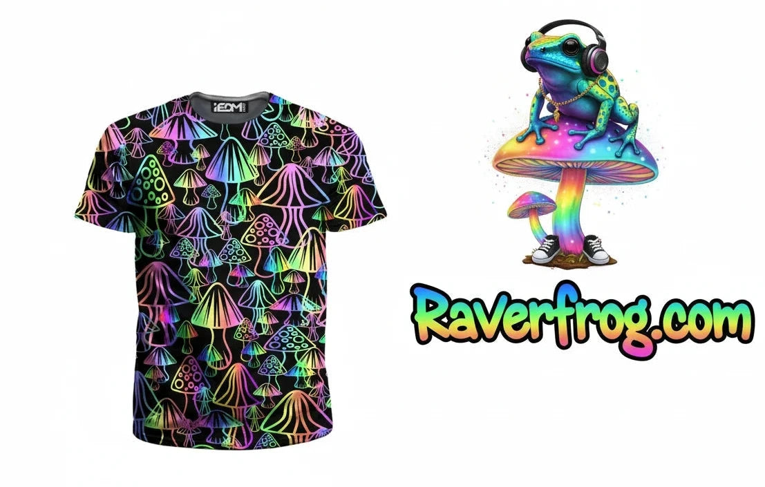 Psychedelic Magic Mushroom Matching Outfit.  High-Definition Colorful 3D Print.  Premium Durable Material.
