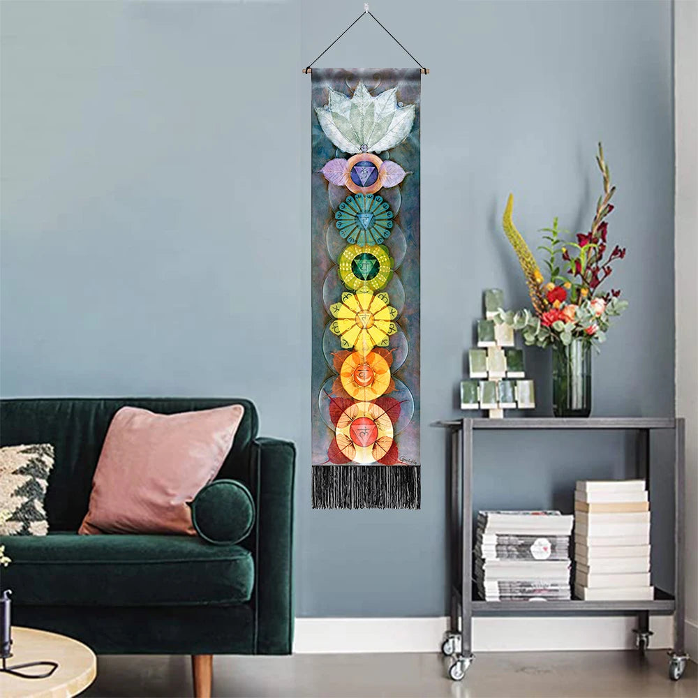 Seven Chakra Skinny Wall Tapestry Collection