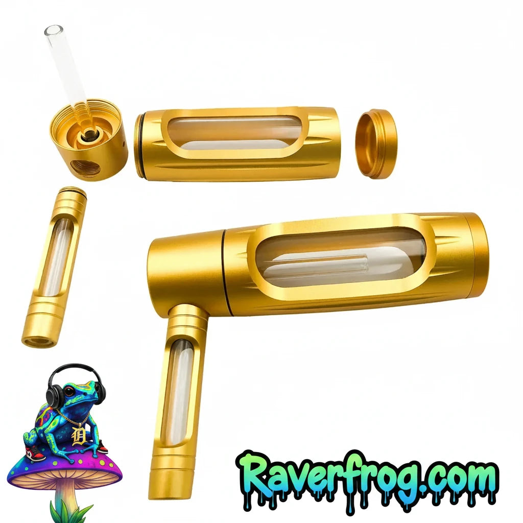 Ultra-Premium Portable Sealed Metal Water Pipe with 155mm Glass Bowls.  All Glass and Metal.  💨 Anything!