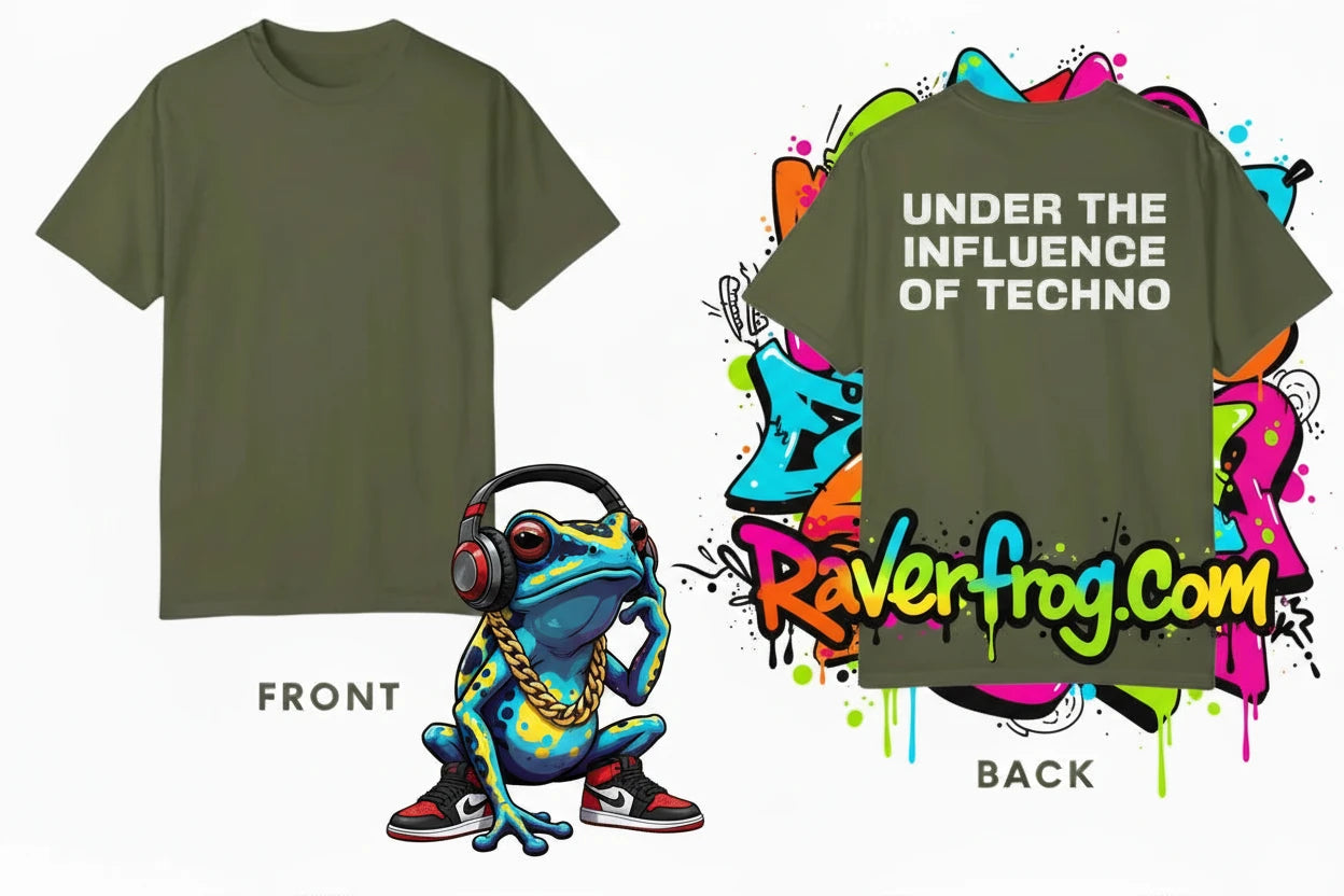 ‘Under The Influence of Techno’  T-Shirt.    🐸 Born in Detroit 🐸