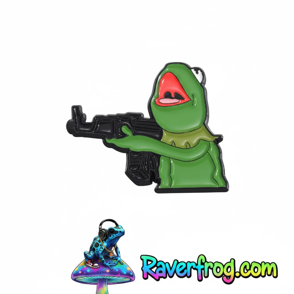 R.F. Frog And A Gun “AK Kermit” Enamel Festival Pin