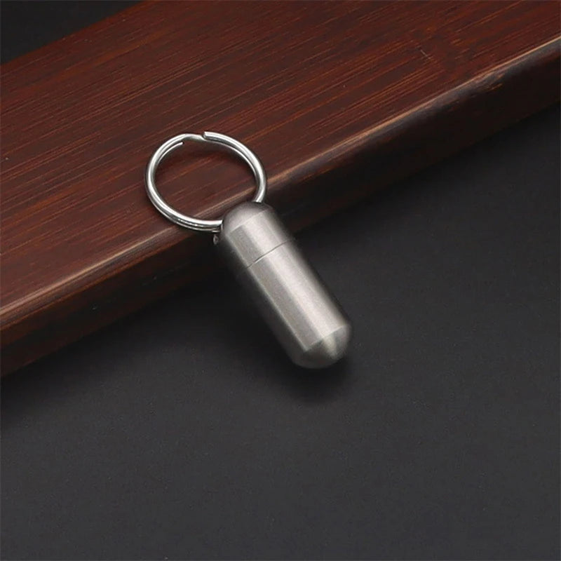 New Mini Outdoor Waterproof Stainless Steel Pill Container.