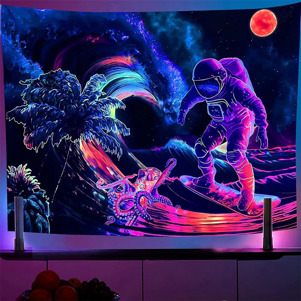 UV Reactive Black Light Alien Tapestry Collection