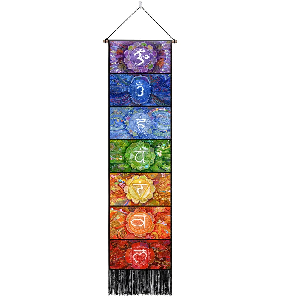 Seven Chakra Skinny Wall Tapestry Collection