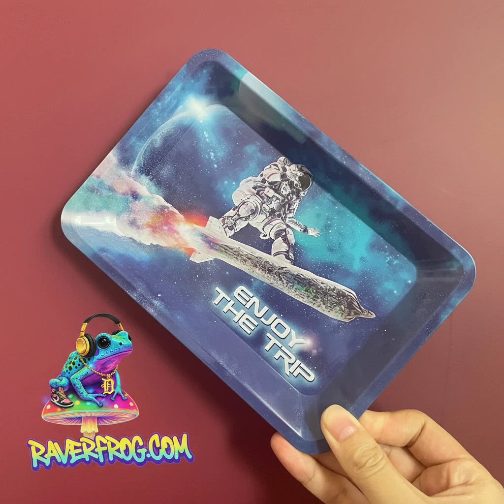 Light-Weight / Durable HD Graphic Metal Rolling Trays.  14 Design Choices.  Medium Sized - (120mm x 180mm)