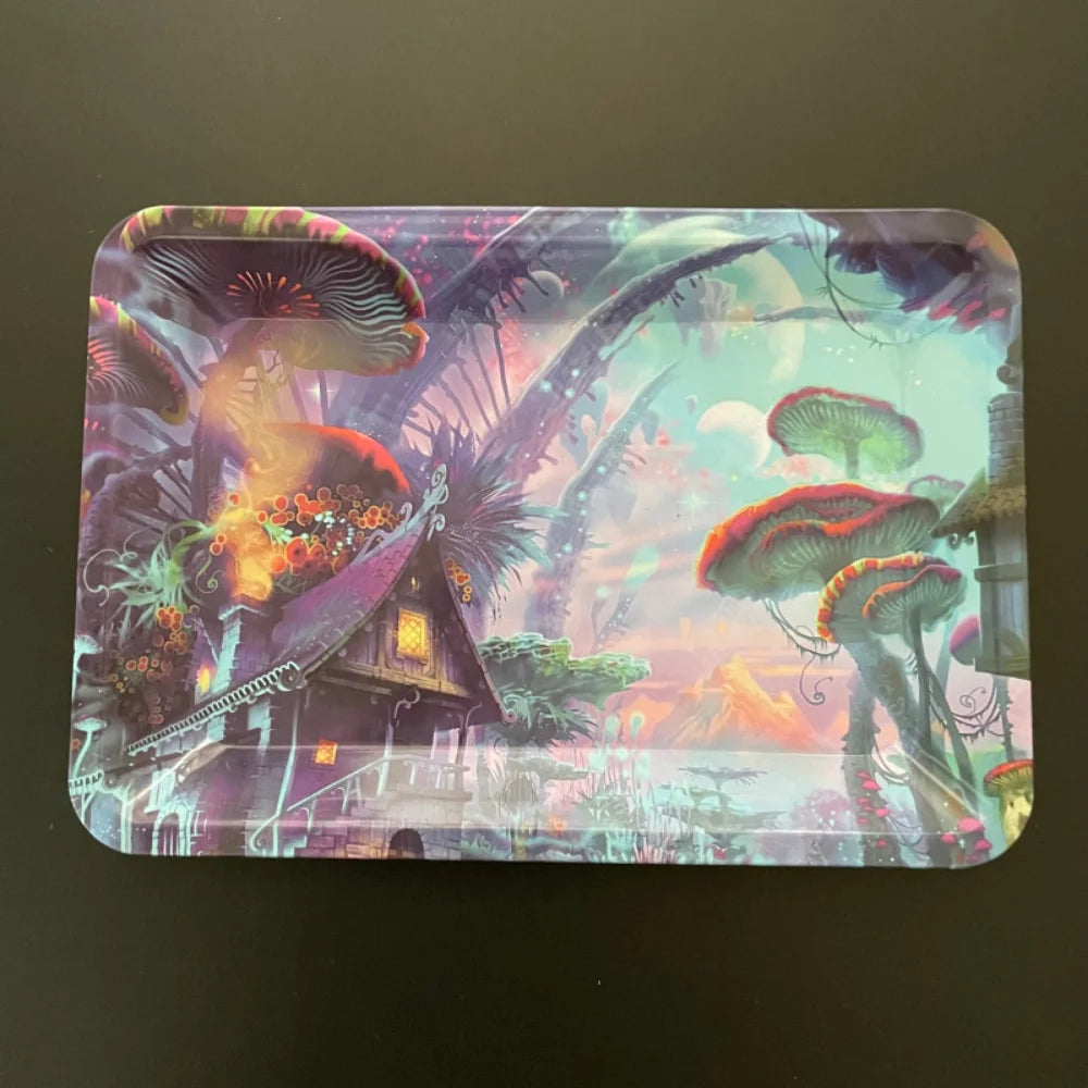 Light-Weight / Durable HD Graphic Metal Rolling Trays.  14 Design Choices.  Medium Sized - (120mm x 180mm)