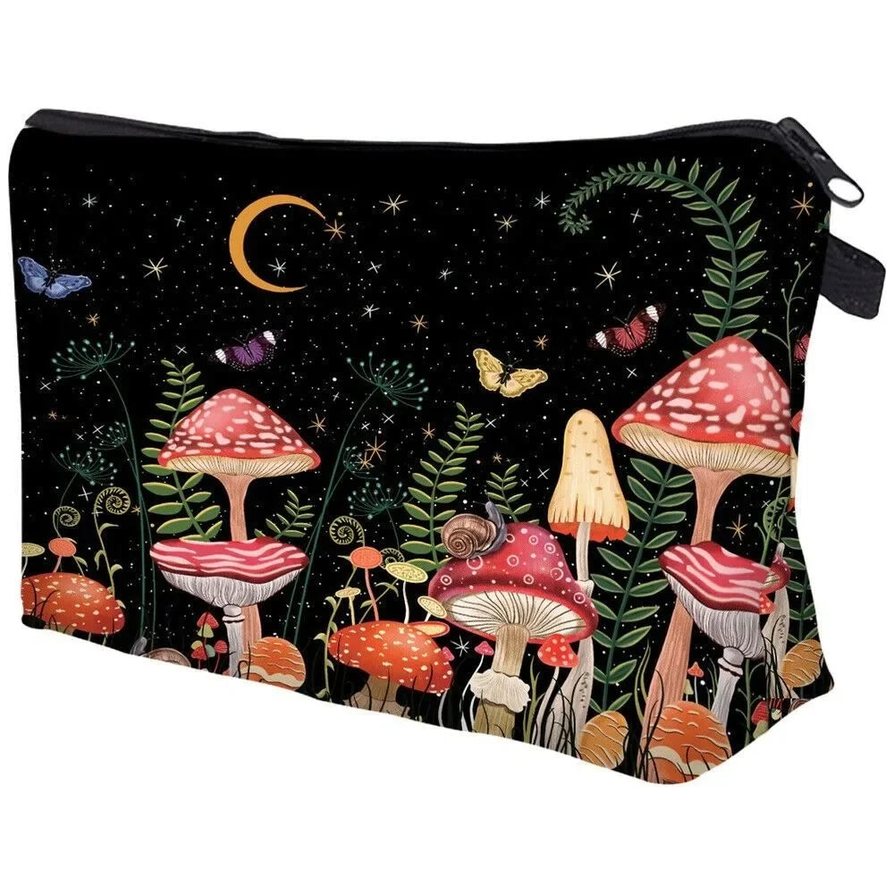 Cute Mushroom Print Cosmetic / Party Favor Storage Bag