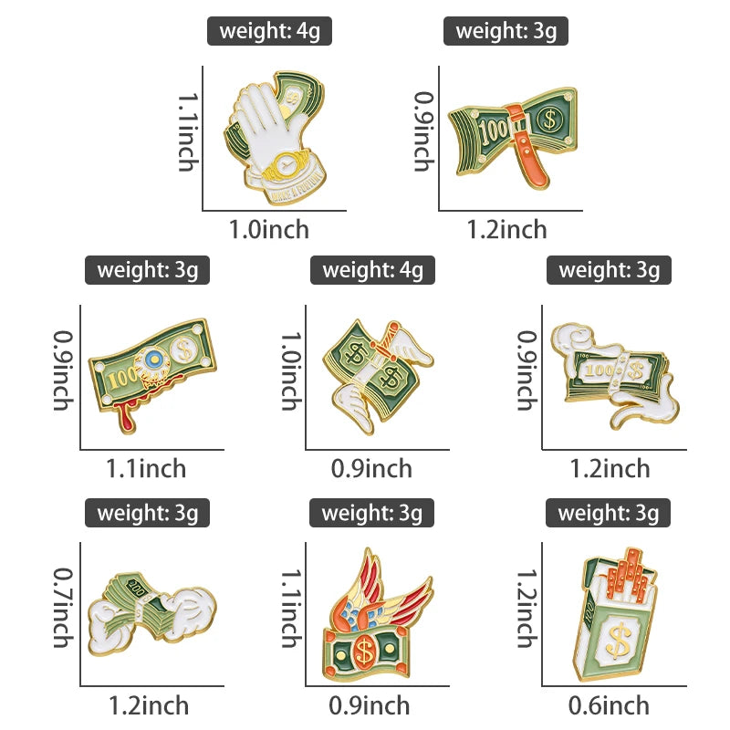 Ca$h Money Enamel Festival Pin Collection.  20 Unique Designs to choose from.