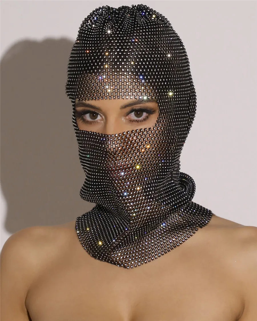 Sexy Premium Diamond Sparkly Fishnet Russian Balaclava.