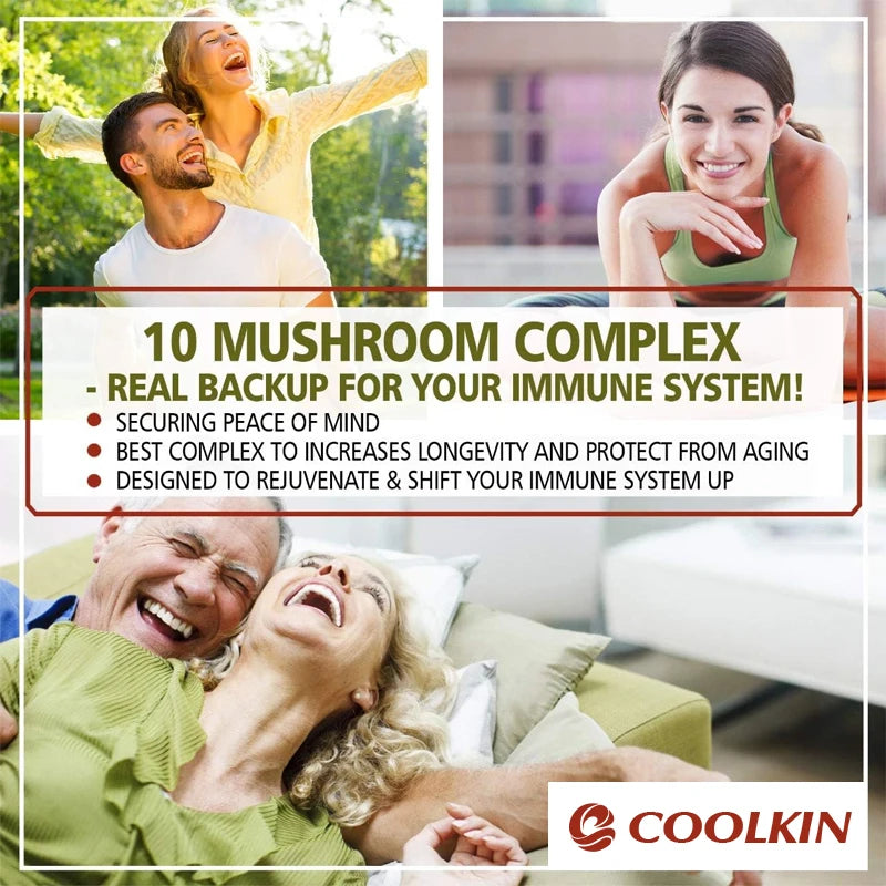 Limitless 10 Mushroom Complex - Boost Energy, Improve Brain Function, Enhance Memory and Concentration, and Boost Immunity
