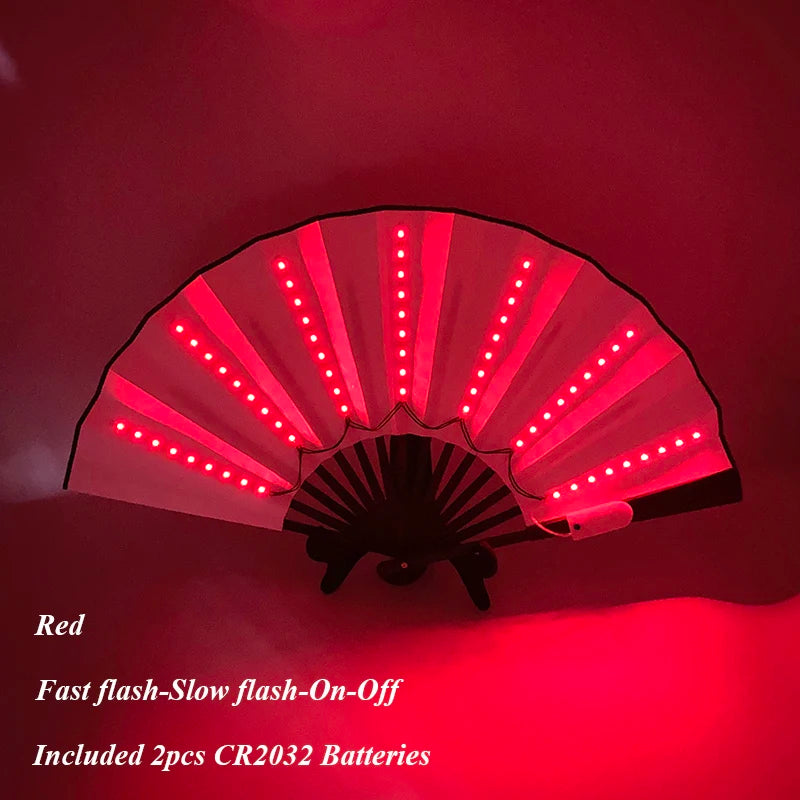 Rechargeable LED Rave Fan.  Color Modes.  Long Battery Life.