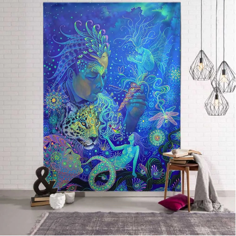 Animalistic DMT Dreams Tapestry Collection.    Variety of design choices.  Great Quality.