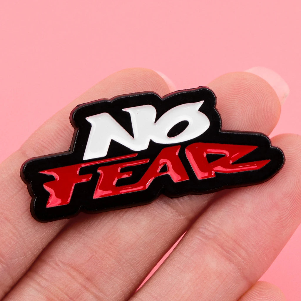 "No Fear" or “Wasted” Enamel Festival Drip Pins