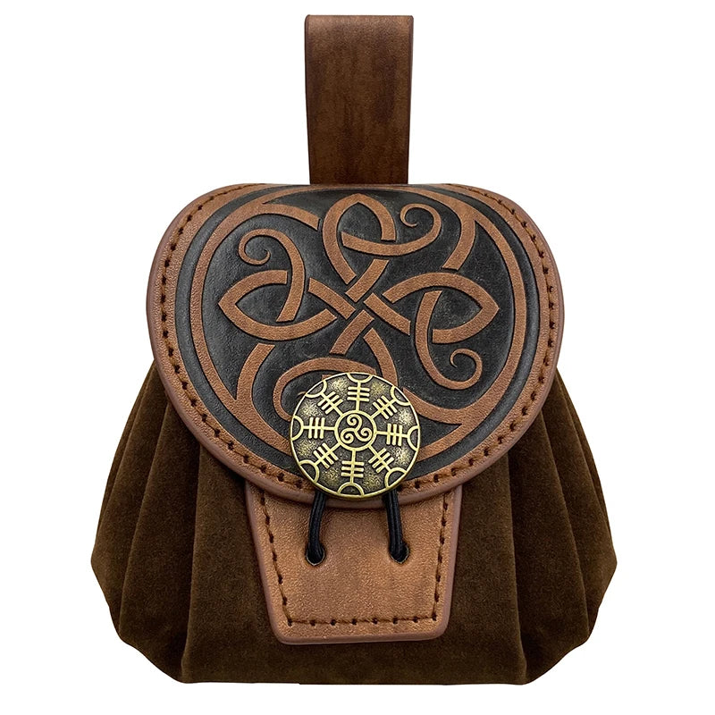 Steampunk Medieval Potion/Goodie/Fairy Dust holding mini satchel. Attaches to belt. Vegan Leather.