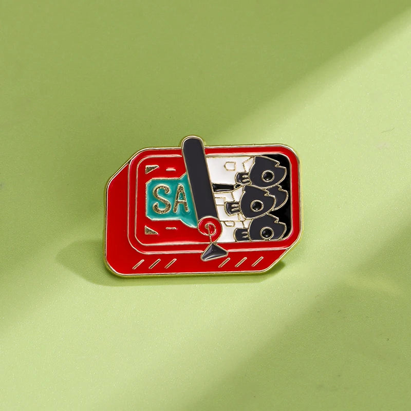 Sardine Can Enamel Festival Pin. Packed tighter than a Dom Dolla main stage set!