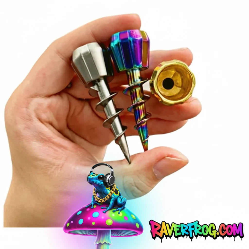Heavy Duty Screw-In Pipe.  Create Water-Bong from Cans, Bottles, Etc.  No Pipe, No Problem.  Easily bring into festival and Create your Masterpiece.