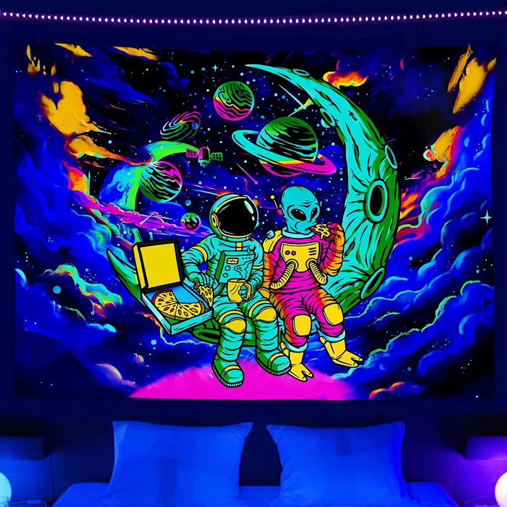 UV Reactive Black Light Alien Tapestry Collection