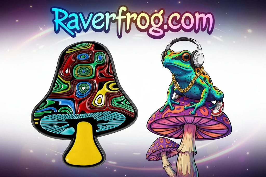 Psychedelic Mushrooms Enamel Pin. Drip Pin.