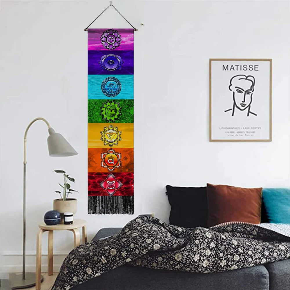 Seven Chakra Skinny Wall Tapestry Collection
