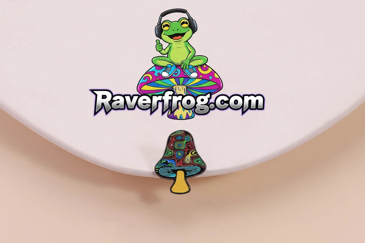 Psychedelic Mushrooms Enamel Pin. Drip Pin.