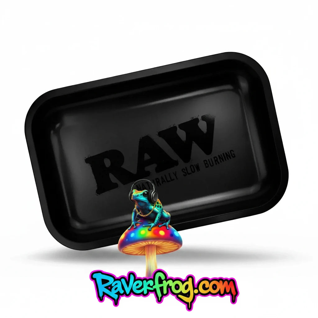 RAW Matte Black-on-Black **Murder'd-Out** Rolling Tray