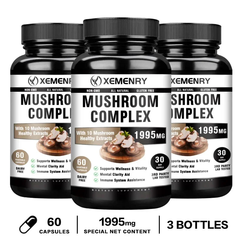 Focus and Recovery Blend - Mushroom Complex Supplements - Nootropic Brain Supplement for Memory and Focus, Relieve Stress.