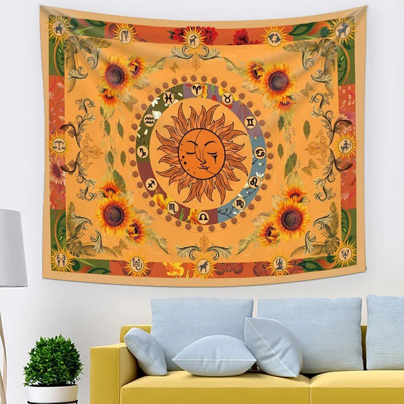 Psychedelic Trippy Sublime Sun Tapestry and many other Solar themed choices.
