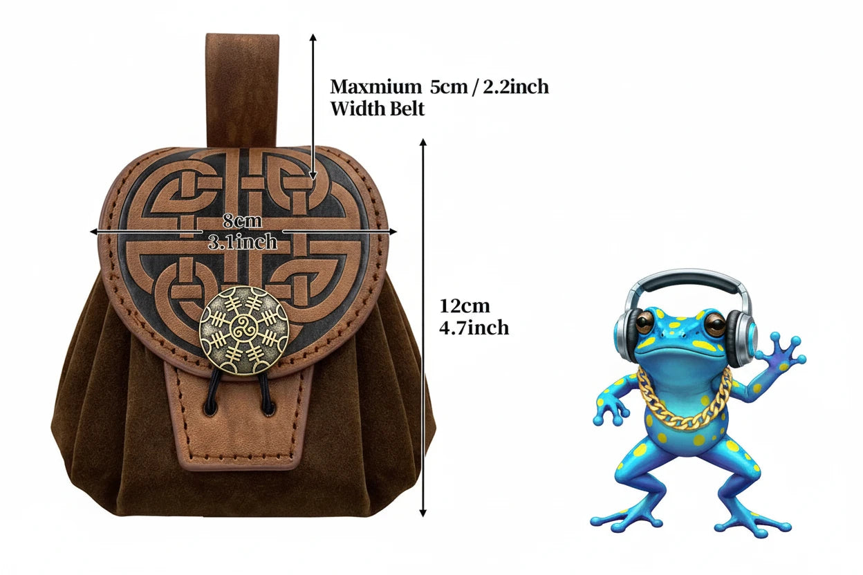 Steampunk Medieval Potion/Goodie/Fairy Dust holding mini satchel. Attaches to belt. Vegan Leather.